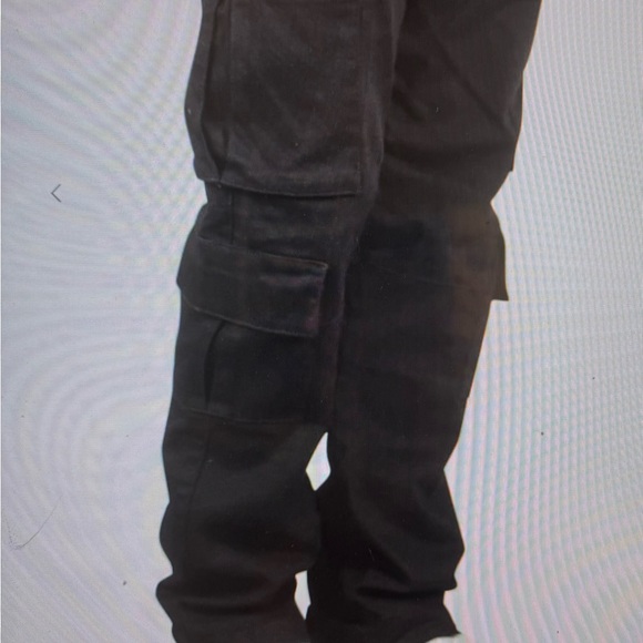 Men's HYPER DENIM Black Cargo Jeans. MEDIUM #T - Picture 3 of 8